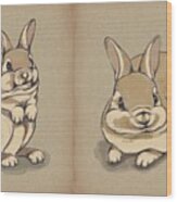 Bunny Sketch Wood Print