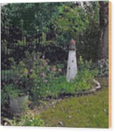 Burnside Garden Lighthouse Wood Print