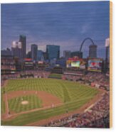 Busch Stadium St. Louis Cardinals Ball Park Village Twilight #3c Wood Print
