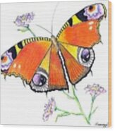 Butterfly Dressed For A Masquerade Ball Wood Print