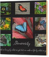 Butterfly Generosity Collage Wood Print