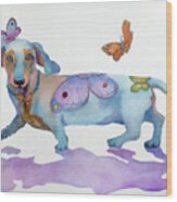 Butterfly Doxie Doo Wood Print
