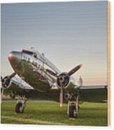 C-47 At Dusk Wood Print