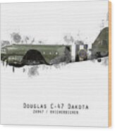 C-47 Dakota Sketch - Kwicherbichen Wood Print