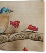 Cade's Bluebird Wood Print