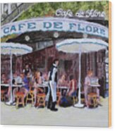 Cafe De Flore Wood Print