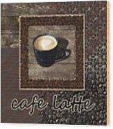 Cafe Latte - Coffee Art Wood Print