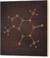 Caffeine Molecule Wood Print