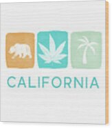 California Cannabis- Art By Linda Woods Wood Print