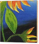 California Orange Sunflower #3 Wood Print