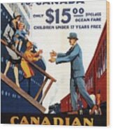 Canadian Pacific Steamships - Britishers - Retro Travel Poster - Vintage Poster Wood Print