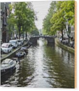 Canal View - Amsterdam Wood Print