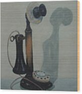 Candlestick Telephone Wood Print