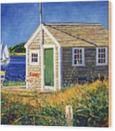 Cape Cod Boat House Wood Print
