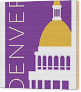 Denver Capitol/purple Wood Print