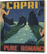 Capri, Italy, Mermaids, Romantic Night Wood Print