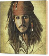 Captain Jack Sparrow Wood Print