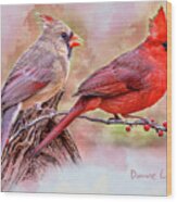 Cardinals - Beloved Songbirds Wood Print