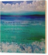 Caribbean Blue Words That Float On The Water Wood Print