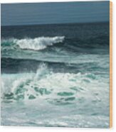 Carmel Beach Misty Waves 2010 Wood Print