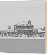 Carolina Beach House Wood Print