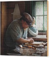 Carpenter - Carving The Figurehead Wood Print
