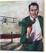 Cary Grant North By Northwest Crop Duster Wood Print