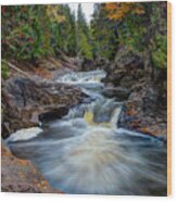 Cascade Falls North Shore Of Lake Superior Minnesota Wood Print