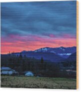 Cascade Mountain Sunrise Ii Wood Print