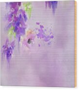 Cascading Orchids Wood Print