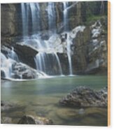 Cascading Waterfalls Wood Print