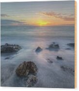 Casperson Beach Sunset Wood Print