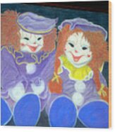 Aunt Cassies Raggedy Ann And Andy  Pastel Wood Print