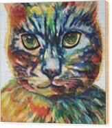 Cat A Tude Wood Print