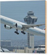 Cathay Pacific Boeing 777-367er B-kph Los Angeles International Airport May 3 2016 Wood Print