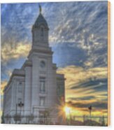 Cedar City L D S Temple Wood Print