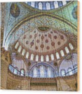 Ceiling Of Blue Mosque Wood Print