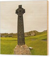 Celtic Cross, Isle Of Iona Wood Print
