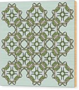 Celtic Knot Interlocking In Green And Gold Wood Print