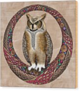 Celtic Owl Wood Print