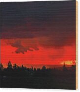 Central Oregon Sunset Wood Print