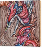 Central Pain Monster Wood Print