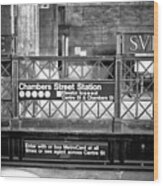 Chambers Street Station In New York City Wood Print