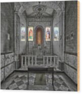 Chapel Of A Former Hospital Bw - Cappella Di Ex Ospedale Bnndoned Places Wood Print