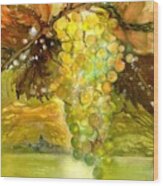 Chardonnay Grapes In Sunlight Wood Print