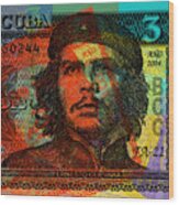 Che Guevara 3 Peso Cuban Bank Note - #1 Wood Print