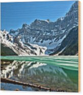 Chephren Lake Reflections Wood Print