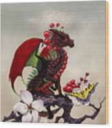 Cherry Dragon Wood Print