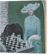Chess - The Queen Waits Wood Print