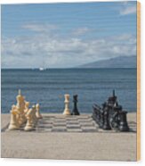 Chess With A View Wood Print